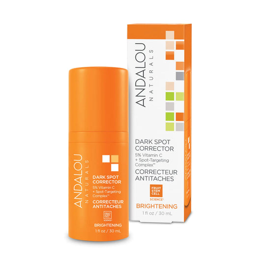 Andalou Naturals Dark Spot Corrector Brightening Face Serum with Vitamin C Hyperpigmentation Treatment to Even Skin Tone & May Help Reduce Appearance of Acne Scars Age Spots & UV Damage 1 Oz