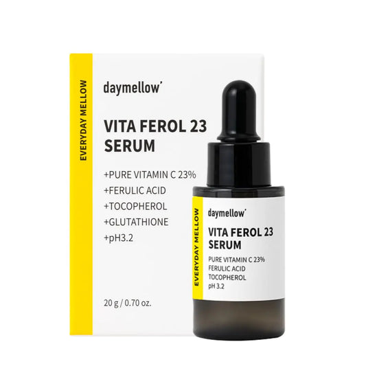 daymellow Vita Ferol 23 Serum 0.67fl.oz/20ml Vitamin C Face Serum Vitamin C 23% Centella Glutathione Brightening for Sensitive Skin Acne Dark Spots Uneven Skin Facial Serum Korean Skincare