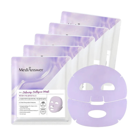 About Me [MediAnswer] Collagen Mask (Pack of 5) (Pack of 5 Calming Collagen Mask)