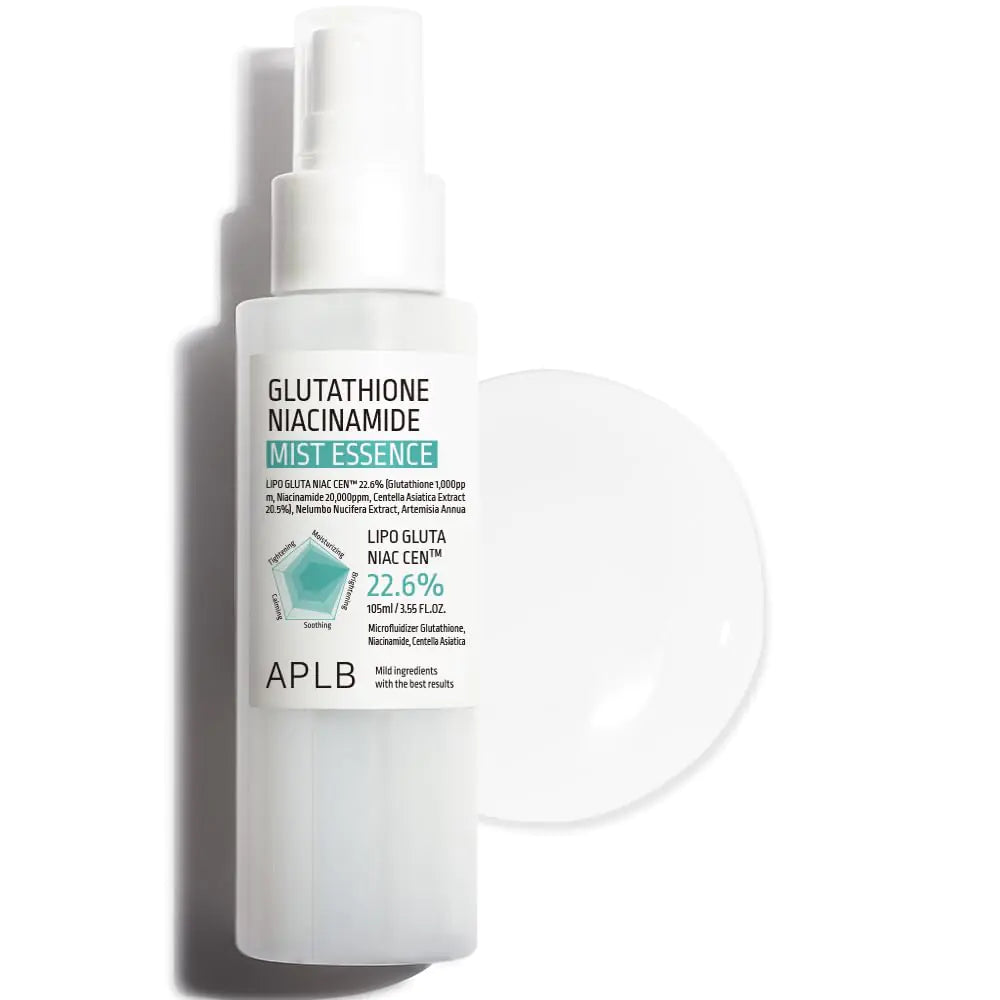 APLB Glutathione Niacinamide Mist Essence | LIPO GLUTA NIAC CEN™ 22.6% 3.55 FL.OZ/Korean Skincare Replenishing moisture Revitalize for gentle and improve skin texture through Niacinamide