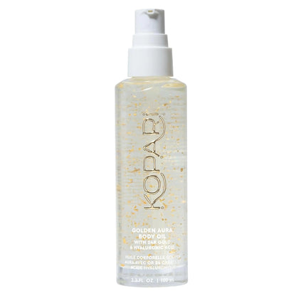 Kopari Golden Aura Body Oil Toasted Vanilla Post Shower Body Oil with 24k Gold & Hyaluronic Acid. Lightweight Hydrating Formula for Glowing Skin