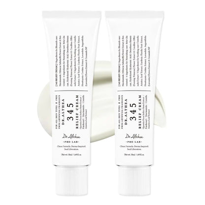 Dr.Althea 345 Relief Cream | Daily Face Moisturizer | Blemish Relief Care | Soothing Recovery & Moisture with Niacinamide Panthenol | Korean Vegan Skin Care for All Skin Types | 1.7 Fl Oz (Pack of 2)