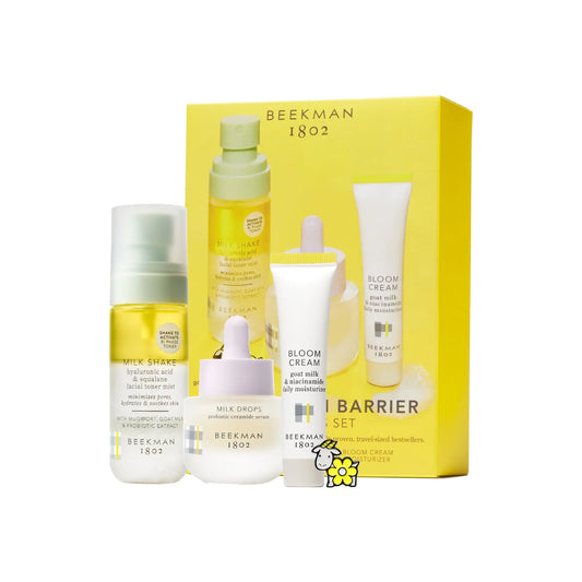 Beekman 1802 Goat Milk Minis “Kid” Skincare Set - Squalene Toner Ceramide Serum Barrier Repairing Moisturizer - Travel-Friendly - Fragrance Free - Cruelty Free