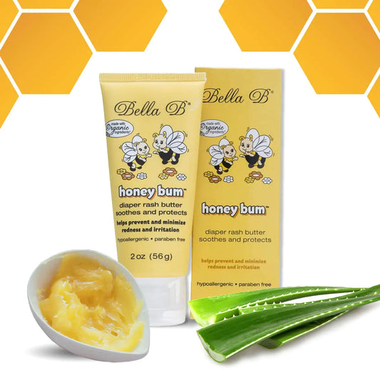 BELLA B Honey Bum Diaper Rash Butter 2 oz - Bum Bum Cream - Organic Diaper Rash Cream - Baby Rash Cream - Baby Cream Diaper Rash - Baby Diaper Rash Cream - Organic Diaper Cream - Natural Diaper Cream