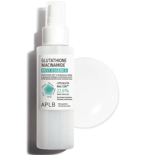 APLB Glutathione Niacinamide Mist Essence | LIPO GLUTA NIAC CEN™ 22.6% 3.55 FL.OZ/Korean Skincare Replenishing moisture Revitalize for gentle and improve skin texture through Niacinamide