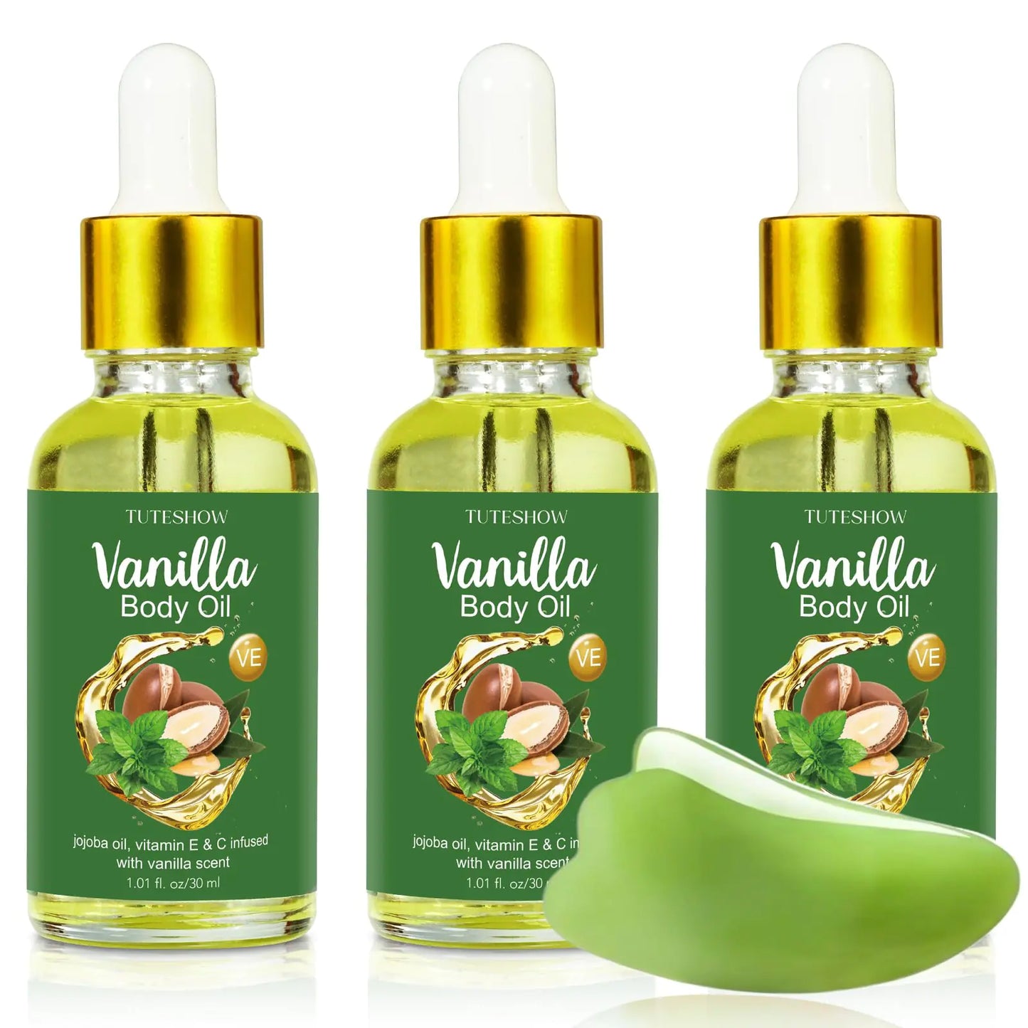 3 Pack Vanilla Body Oil Scented Body Oils for Women Body Oil after Shower Body Oil Vanilla Skin Dry Body Oil with Vanilla Essential Oil Jojoba Oil Vitamin E and C Travel Size 1.01 fl. oz/30 ml